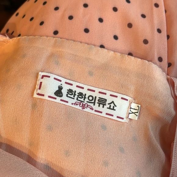 Pink Dot Vintage Sweetheart Neckline Empire Waist Cottage Fairy Dress - Picture 4 of 6